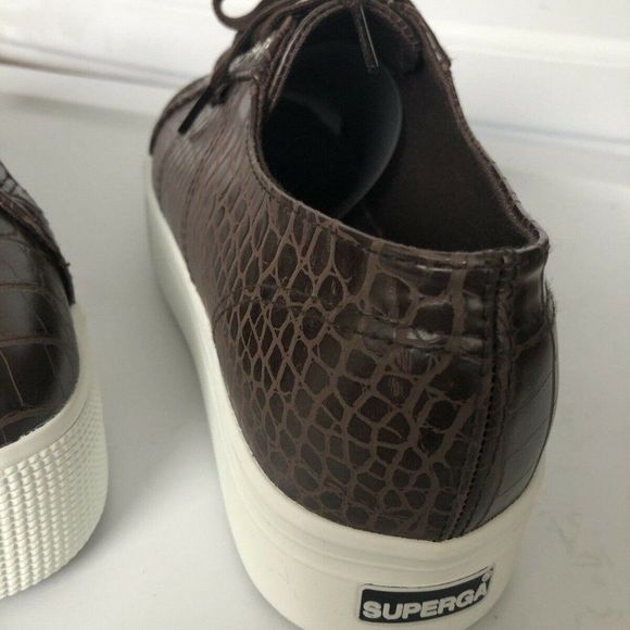 New Superga 2790 CROCODILE TL BROWN MULTI platform womens shoes sz 8.5 - Picture 7 of 8